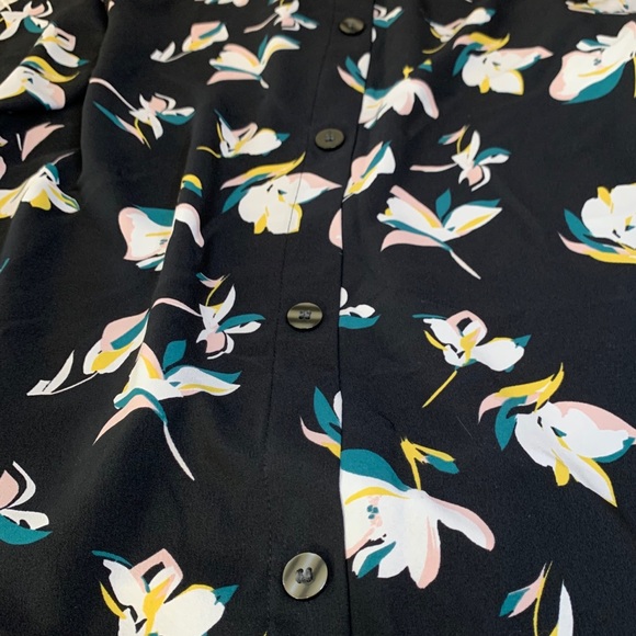 Halogen Drop Waist Button Backed Floral Dress - Picture 4 of 8